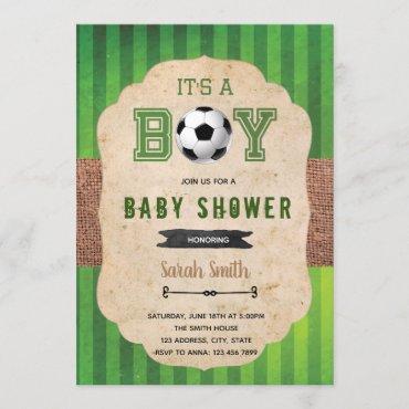 Soccer football baby shower party invitation