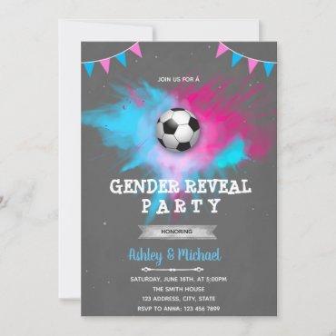 Soccer gender reveal invitation