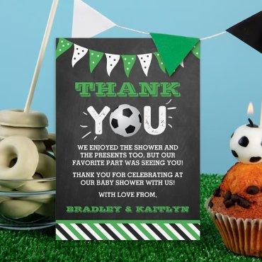 Soccer Themed Co-ed Baby Shower Thank You Card