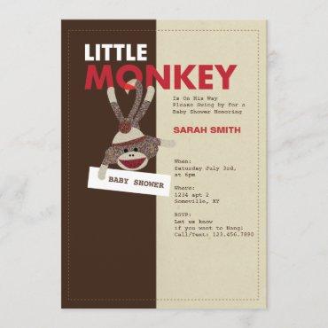 Sock Monkey Baby Shower Invite