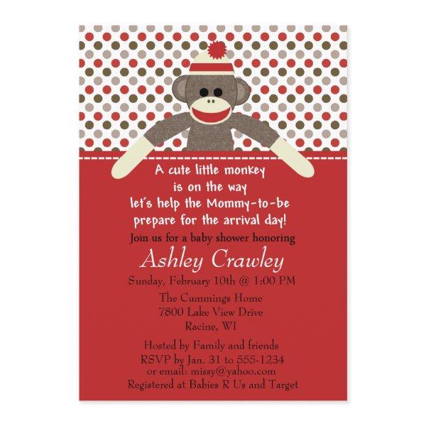 Sock Monkey Baby Shower invite - customize