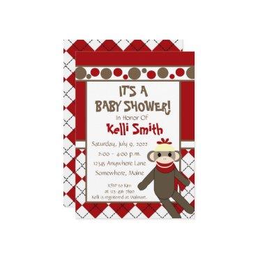 Sock Monkey Red and White