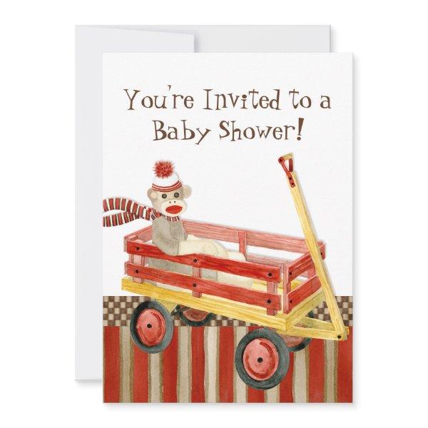 Sock Monkey, Red Wagon, Boy
