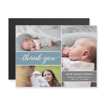 Soft blue Chic Newborn photos Name Baby Shower Magnetic