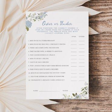 Soft Blue Floral Baby Shower Over or Under Card
