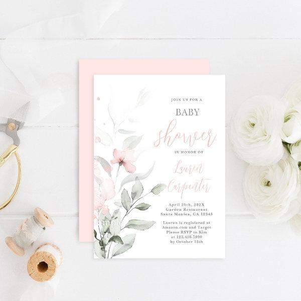 Soft Blush Pink Baby Shower Girl