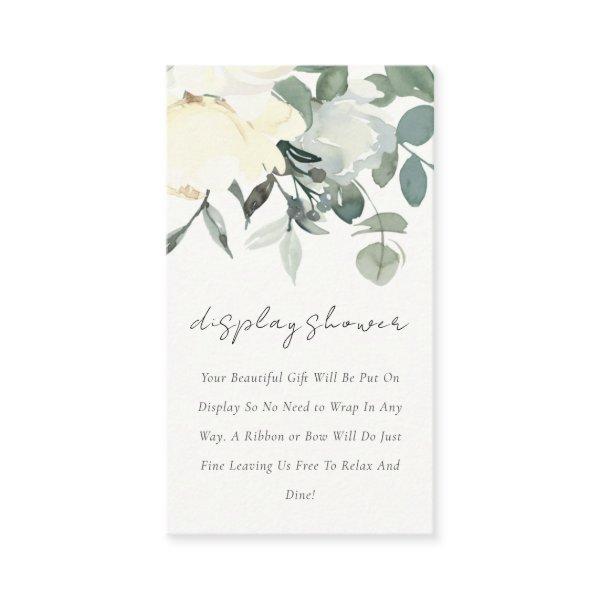 SOFT IVORY WHITE FLORAL BUNCH DISPLAY BABY SHOWER ENCLOSURE CARD