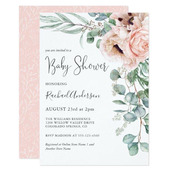 Soft Pastel Girl Baby Shower Invitation