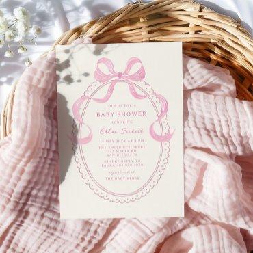 Soft Pink Hand Drawn Bow Frame