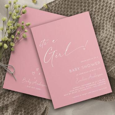 Soft Pink | Simple Heart 'It's a Girl'