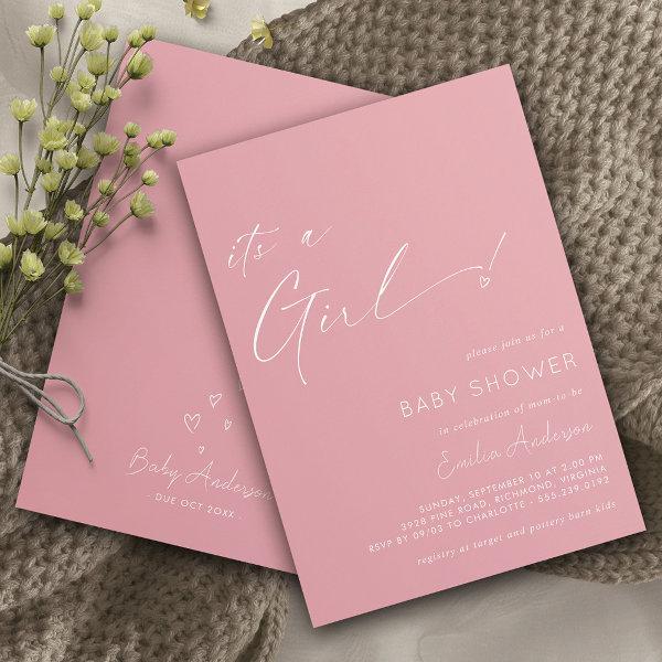 Soft Pink | Simple Heart 'It's a Girl'