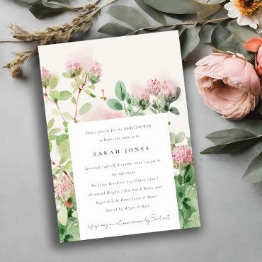 Soft Pink Watercolor Floral Garden