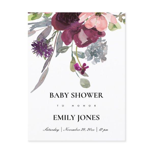 SOFT PURPLE LILAC WATERCOLOR FLORAL  POSTCARD