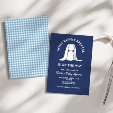 Some Bunny Special blue gingham Baby Shower