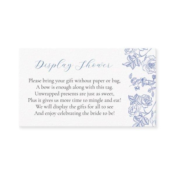 Something Blue Floral Bridal Display Shower Enclosure Card
