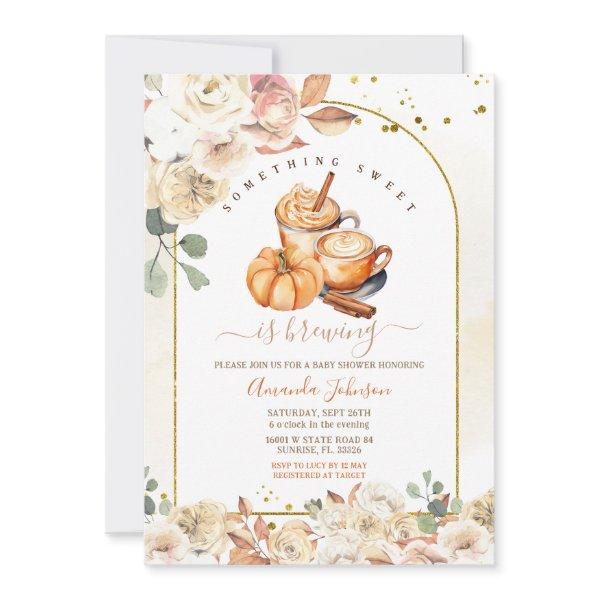 Something Sweet Is Brewing Gold Floral