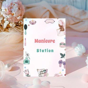 Spa Party Pamper  Birthday  Manicure Station Sign