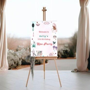 Spa Party Pamper Day Birthday  Welcome Sign