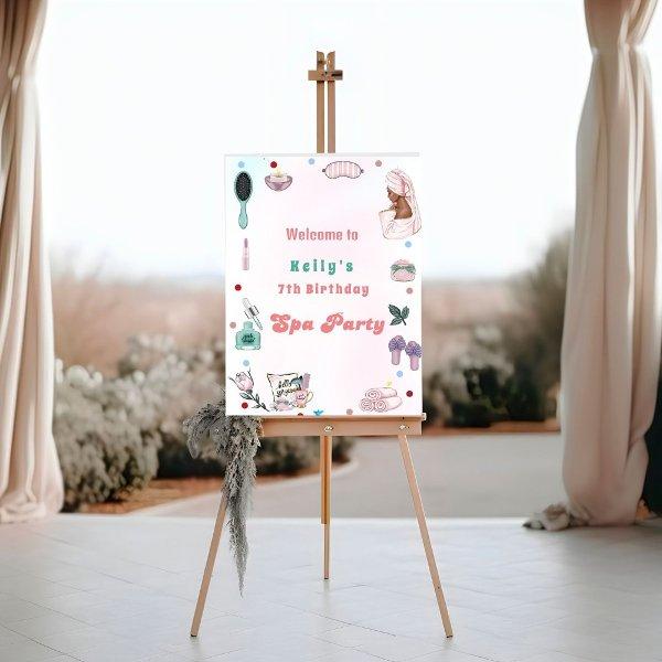 Spa Party Pamper Day Birthday  Welcome Sign