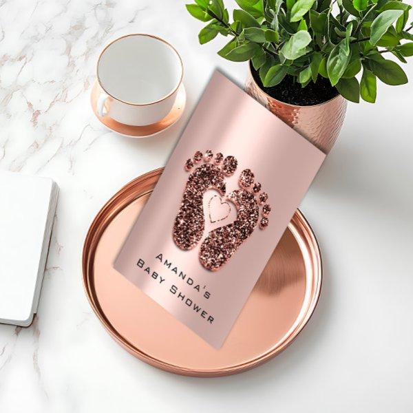 Spark Glitter Baby Shower Feet Rose Skin Blush VIP