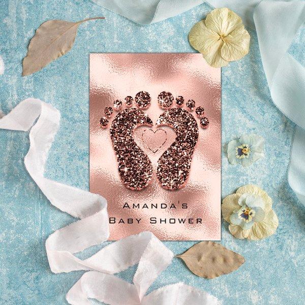 Spark Glitter Baby Shower Feet Rose Skin Glam VIP