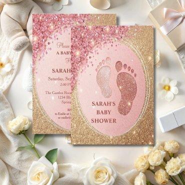 Spark Gold Glitter Baby Shower Feet VIP