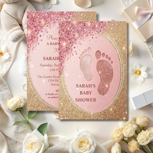 Spark Gold Glitter Baby Shower Feet VIP