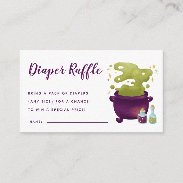 Spooky Cauldron Baby Shower Diaper Raffle Ticket Enclosure Card