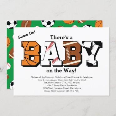 Sports Baby Shower Co-ed Green Gender Neutral