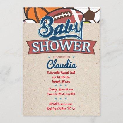 Sports Baby Shower Invitation