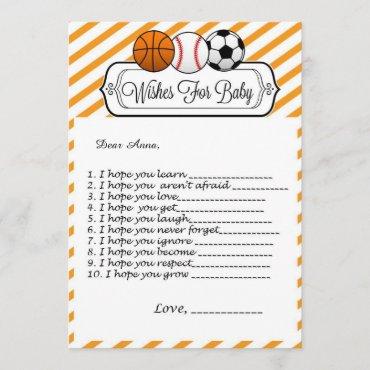 Sports Baby Shower Wishes for Baby
