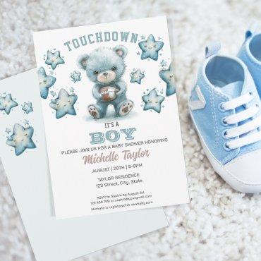 Sports Boy Football It's a Boy Baby Shower Bear