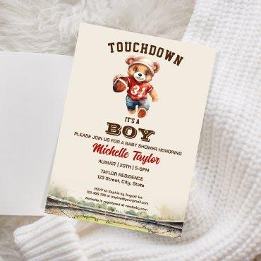 Sports Boy Football It's a Boy Baby Shower Bear