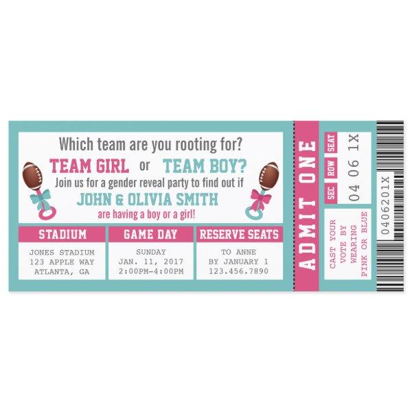 Sports Ticket Gender Reveal , Football