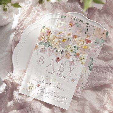 Spring Bloom Wildflower Purple Girl Baby Shower