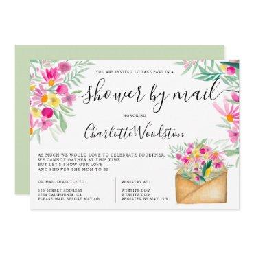 Spring cute floral watercolor baby shower by mail