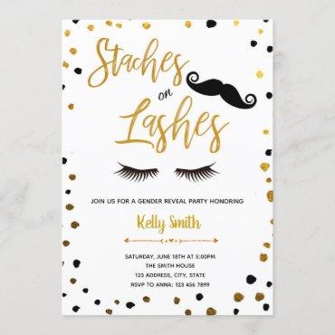 Staches or lashes gender reveal