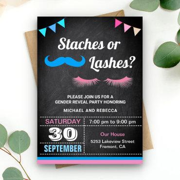 Staches or Lashes Gender Reveal Party