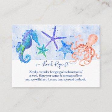 Starfish Octopus Seahorse Beach Boy Baby Shower Enclosure Card