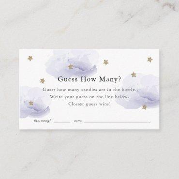 Stars & Lavender Clouds Guess How Many Baby Shower Enclosure Card