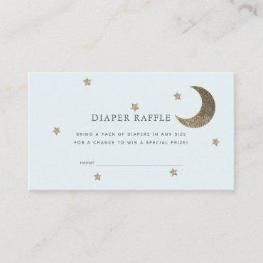 Stars & Moon Baby Shower Blue Diaper Raffle Ticket Enclosure Card