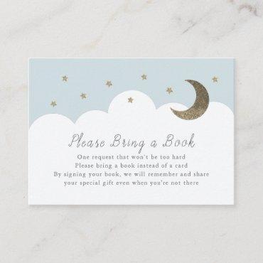 Stars, Moon & Clouds Blue Please Bring a Book Card