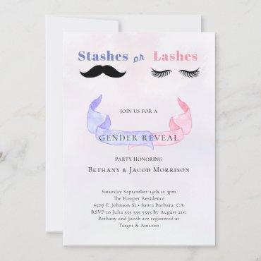 Stashes or Lashes Gender Reveal  Baby Shower
