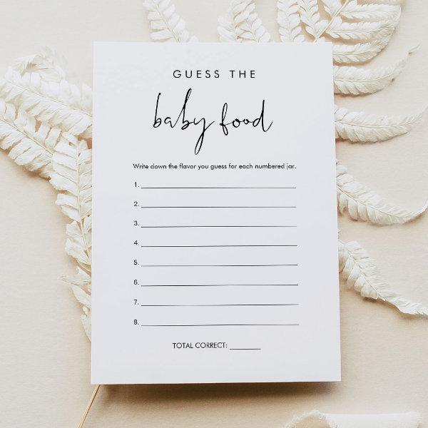 STELLA Guess the Baby Food Game Card