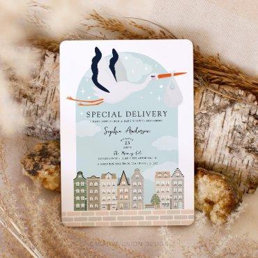 Stork Boho Baby Shower Special Delivery Sprinkle