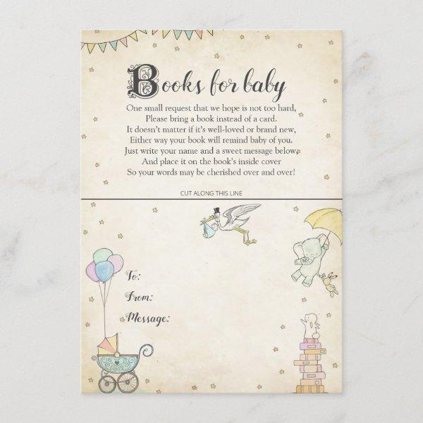 Story Book Baby Shower Book Plate Card