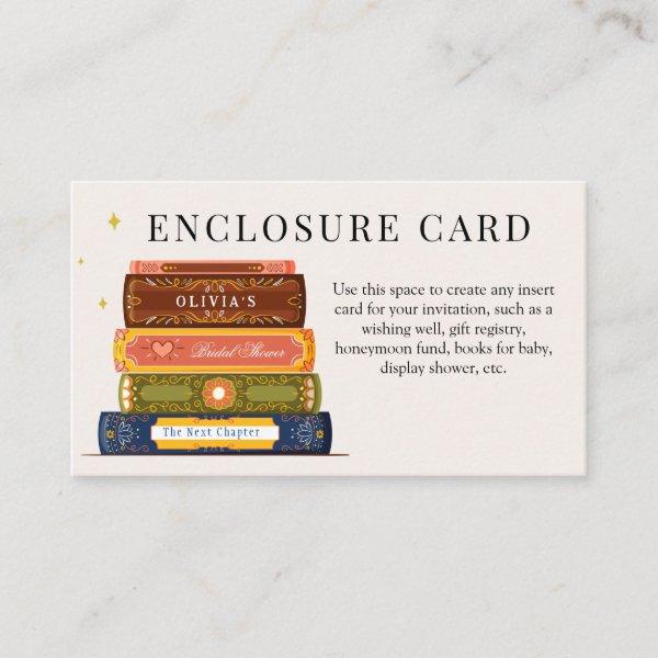Story Book Library Bridal Shower  Enclosure Card