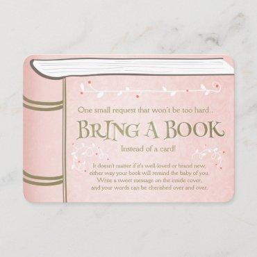Storybook Bring a book Vintage Pink and Gold Enclosure Card