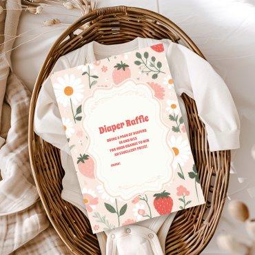 Strawberry Baby Shower | Berry Diapper Raffle  Enclosure Card