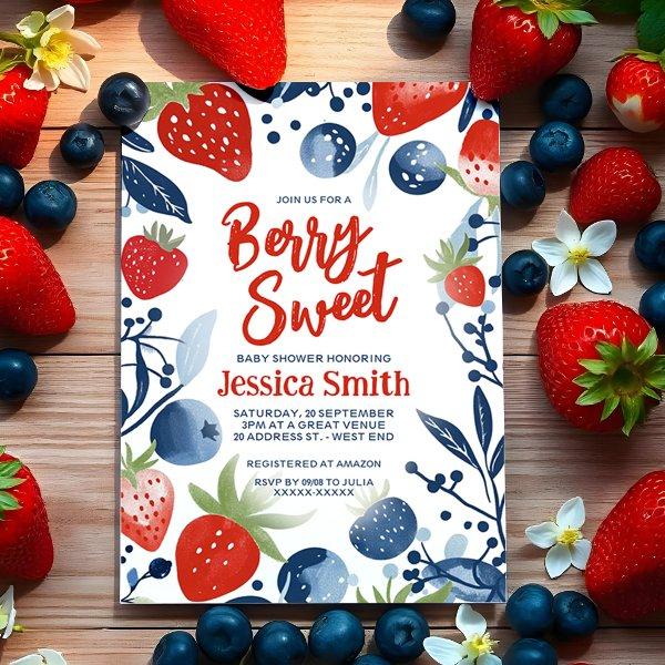 Strawberry Blueberries Berry Sweet Baby Shower
